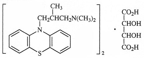 アリメマジン酒石酸塩の構造式