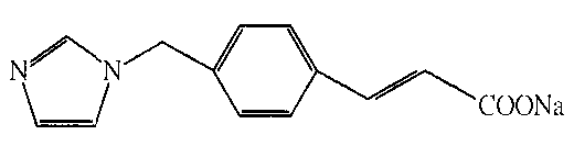 オザグレルナトリウムの構造式