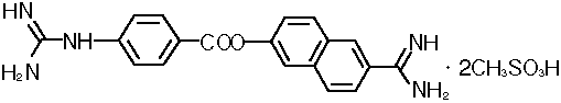 ナファモスタットメシル酸塩の構造式