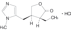 ピロカルピン塩酸塩の構造式