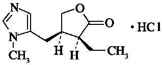 ピロカルピン塩酸塩の構造式